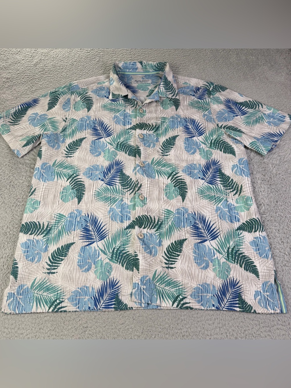 Tommy Bahama The Bahama Coast Shirt Medium Gray Button Islandzone Tropical - Picture 2 of 10